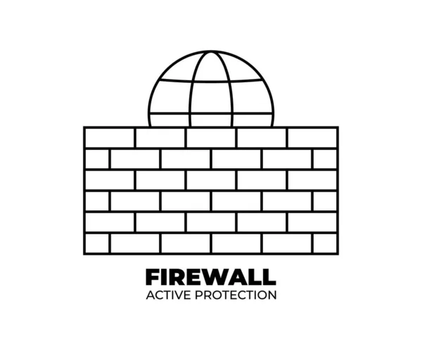 Firewall Ícone Design Isolado Fundo Branco Ilustração Vetorial Parede Tijolo —  Vetores de Stock