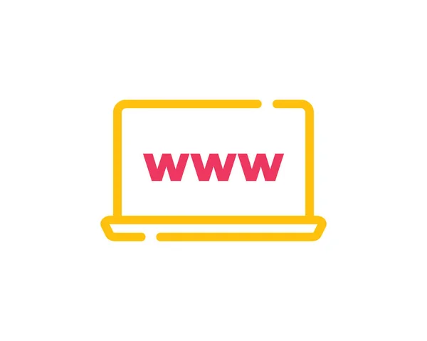 Laptop Icono Web Plano Signo Botón Aislado Sobre Fondo Blanco — Vector de stock