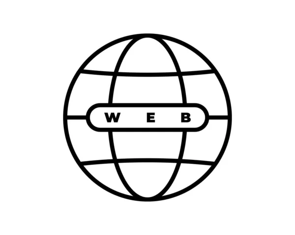 Internet Http Adrespictogram Geïsoleerd Modern Vlakke Globe Bord Trendy Vector — Stockvector