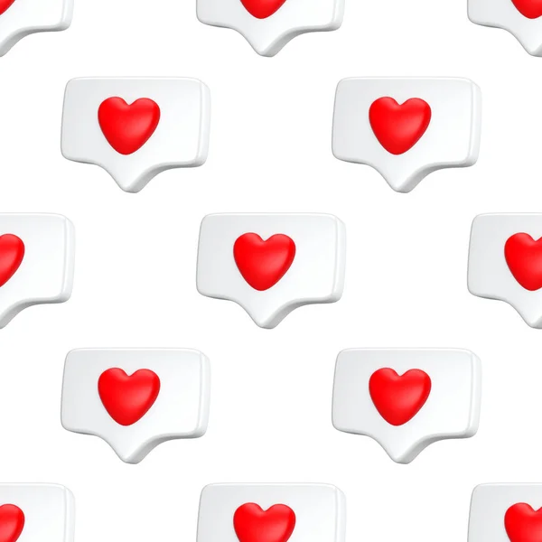 Безшовний Шаблон Один Сповіщення Соціальних Мереж Іконою Серця Мінімальна Концепція — стокове фото