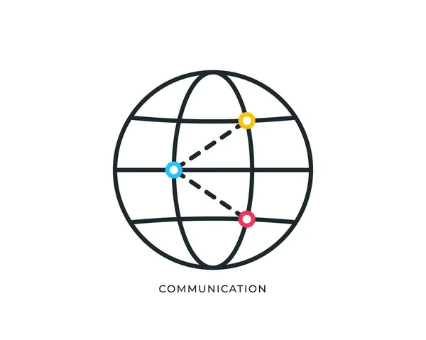 Значок Глобальной Сети Значок Глобус Изолирован Белом Бэкгрунде Концепция Коммуникации — стоковый вектор