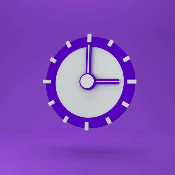 Concept Time Analog Clock Pastel Blue Background Modern Minimal Style — 图库照片