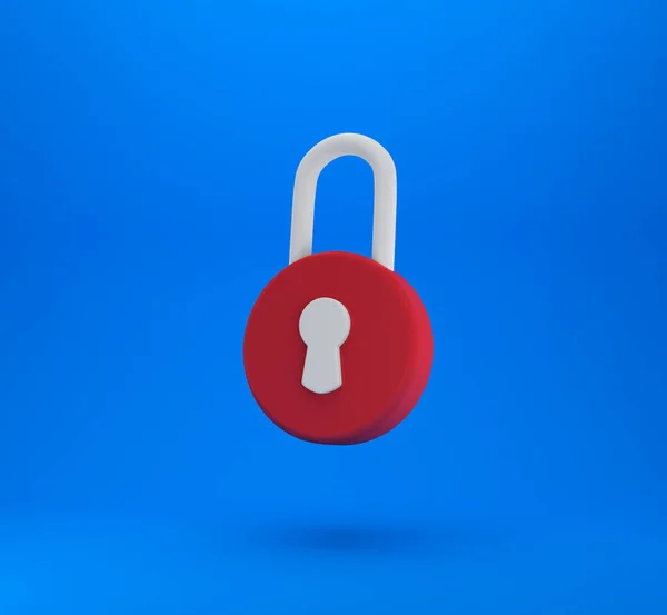Padlock Sign Security Safety Protection Privacy Concept Minimalism Concept Illustration — Stockfoto
