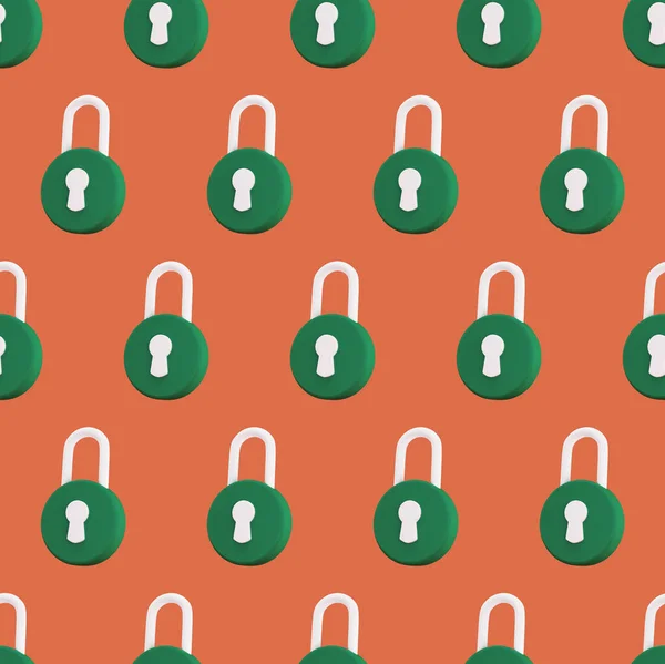 Padlock Seamless Pattern Security Safety Protection Privacy Concept Minimalism Concept — ストック写真