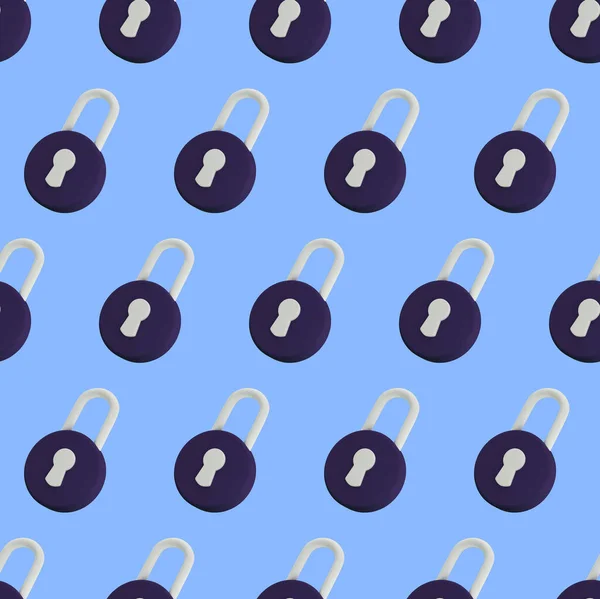 Padlock Seamless Pattern Security Safety Protection Privacy Concept Minimalism Concept — ストック写真