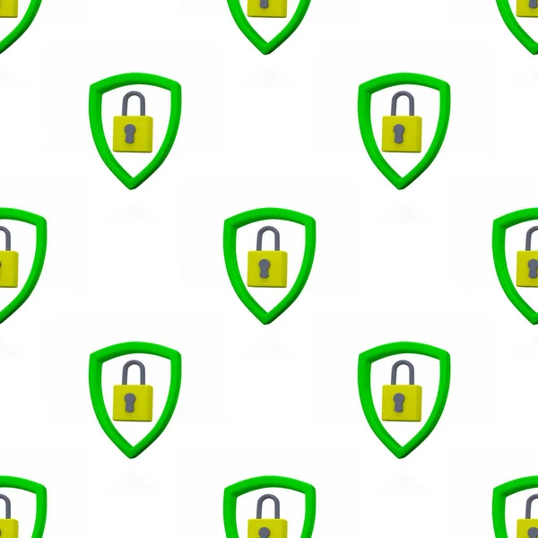 Padlock Shield Seamless Pattern Security Safety Protection Privacy Concept Minimalism — ストック写真