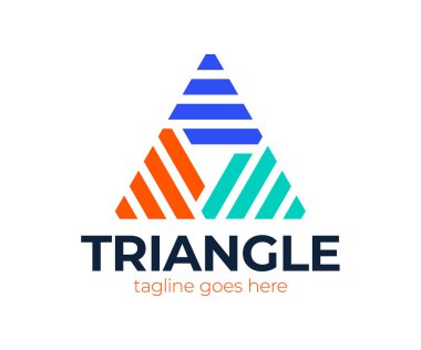 A harfi üçgenin içinde. Doğrusal bir şekilde soyut vektör logosu. Modern simge tasarımı logo ögesi