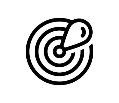 Radar logo tasarım vektörünü bırakın. Su damlası logotlu basit sinyal radar işareti