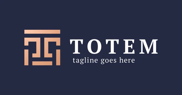 Lettera Totem Logo Cresta Creativa Lettera Logo Vettoriale Moderno Concetto — Vettoriale Stock