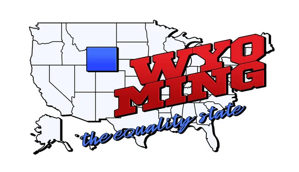Stát Wyoming Vektorová Ilustrace Americkým Státem Wyoming Americké Mapě Nápisem — Stockový vektor