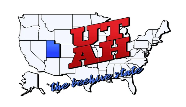 Stát Utah Vektorová Ilustrace Usa Utah Státu Americké Mapě Nápisem — Stockový vektor