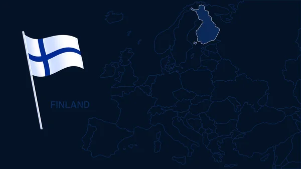 Finland Sur Europe Illustration Vectorielle Carte Carte Haute Qualité Europe — Image vectorielle