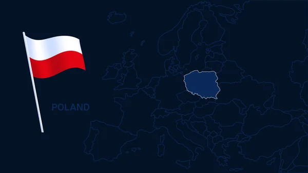 Poland Sur Carte Européenne Illustration Vectorielle Carte Haute Qualité Europe — Image vectorielle