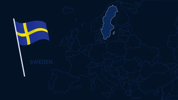 Svedesi Europa Mappa Vettoriale Illustrazione Carta Alta Qualità Europa Con — Vettoriale Stock