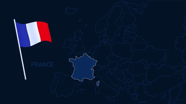 France Europe Map Vector Illustration Mapa Alta Qualidade Europa Com — Vetor de Stock