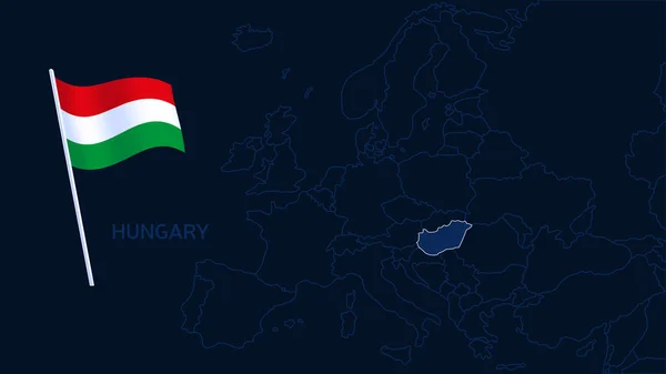 Hungary Στην Απεικόνιση Διανυσμάτων Χάρτη Της Ευρώπης Χάρτης Υψηλής Ποιότητας — Διανυσματικό Αρχείο