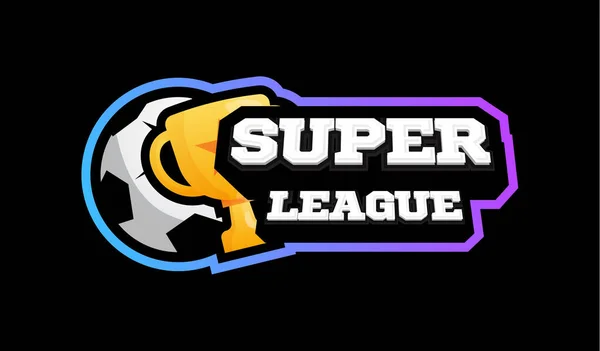 Voetbal Super League Embleem Vector Sport Europees Voetbal Voetbal Logo — Stockvector