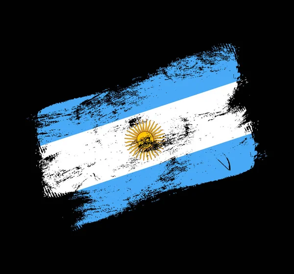 Argentinien Flagge Grunge Pinsel Hintergrund Old Brush Flagge Vektor Illustration — Stockvektor
