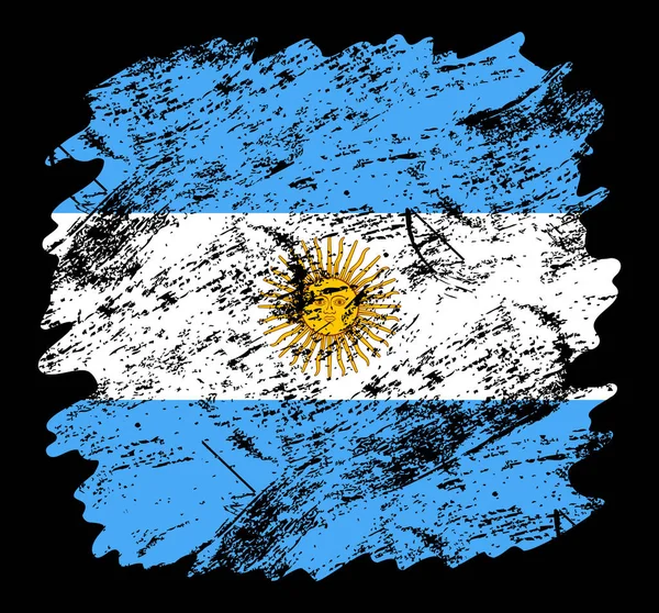 Argentina Flag Grunge Brush Background Old Brush Flag Vector Illustration — Stock Vector