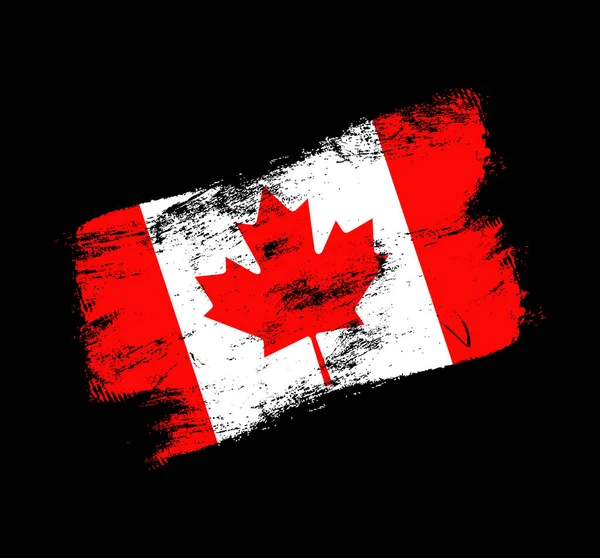 Canada Bandera Grunge Cepillo Fondo Ilustración Vector Bandera Cepillo Antiguo — Vector de stock