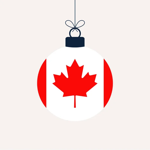 Vánoční Ples Kanadskou Vlajkou Pozdrav Vektorové Ilustrace Veselé Vánoční Ples — Stockový vektor