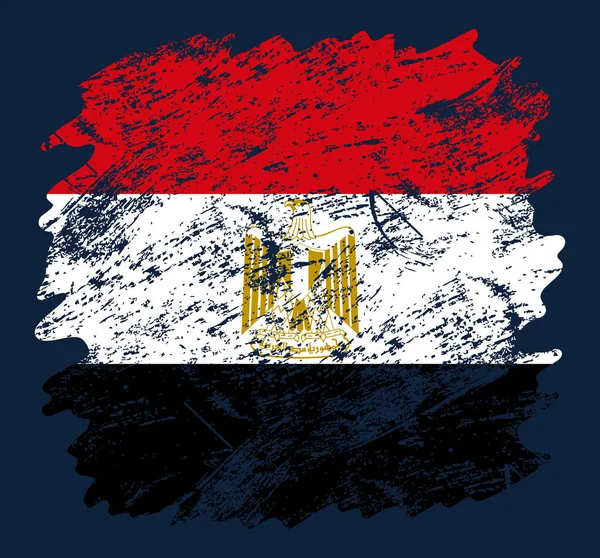 Sfondo Pennello Grunge Bandiera Egiziana Illustrazione Del Vettore Bandiera Pennello — Vettoriale Stock