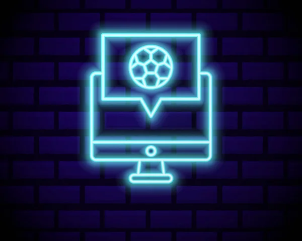 Live Soccer Neon Sign Vector Inglês Logotipo Futebol Vivo Néon — Vetor de Stock