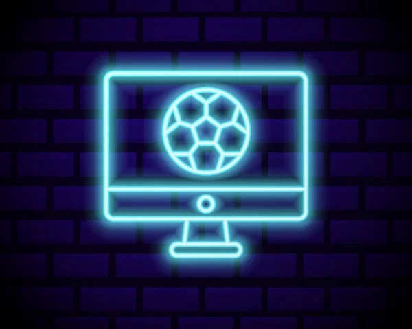 Live Voetbal Neon Sign Vector Live Football Logo Neon Ontwerp — Stockvector