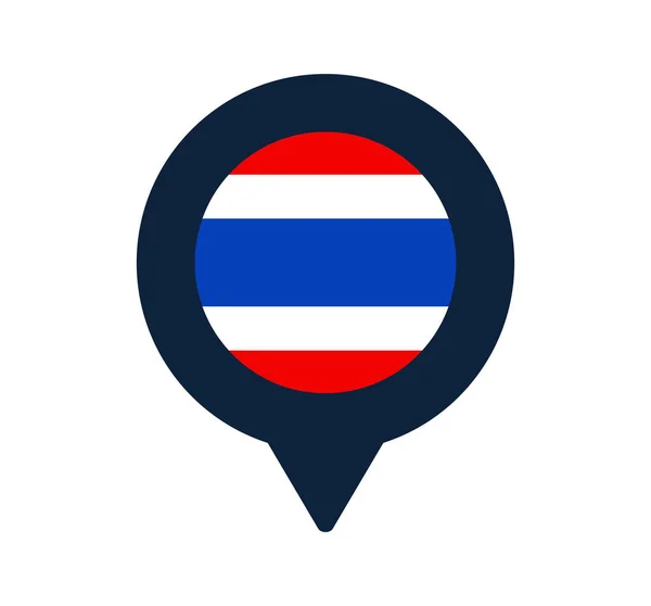 Thailand Flagga Och Karta Pekaren Ikon Nationell Flagga Plats Ikon — Stock vektor