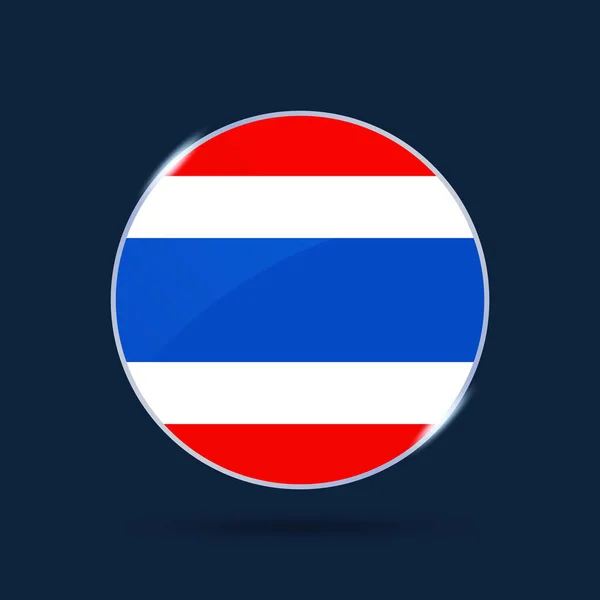 Thailand Nationella Flaggan Circle Knapp Ikonen Enkel Flagga Officiella Färger — Stock vektor