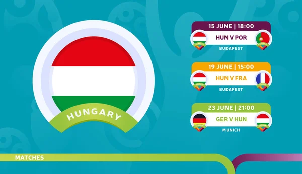 Équipe Nationale Hongroise Horaire Des Matchs Dans Dernière Étape Championnat — Image vectorielle