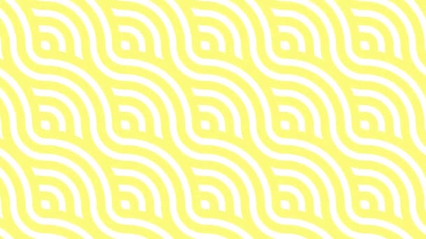 Yellow noodle waves Minimal Motion art seamless pattern 4k motion design animation Abstract 3d render background Loopable sequence — Stock Video