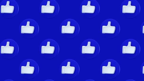 Social like Thumbs up button Minimal Motion art seamless pattern 4k motion design animation Abstract 3d render background Loopable sequence — Stock Video