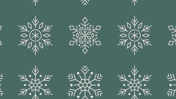 Línea copo de nieve Navidad Navidad Mínimo movimiento arte patrón inconsútil 4k movimiento diseño animación abstracto 3d renderizar fondo secuencia Loopable — Vídeos de Stock
