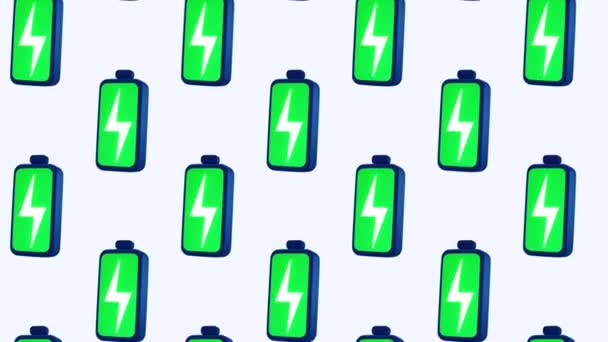 Green full battery Minimal Motion art seamless pattern 4k motion design animation Abstract 3d render background Loopable sequence — Vídeo de Stock