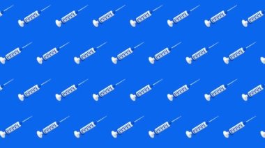 Aşı Şırıngası 3d render Asgari Hareket sanatı pürüzsüz desen 4k hareket tasarım animasyonu Özet 3d oluşturma arkaplan oluşturma dizisi