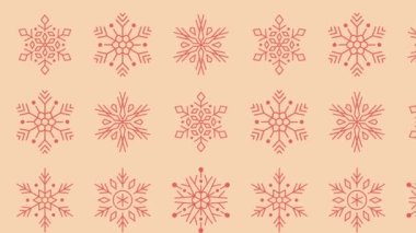 Çizgi Kar Tanesi XNoel Minimum Hareketi Sanatsız Desensiz Desensiz 4k hareket animasyonu Soyut 3d oluşturma arkaplan oluşturulabilir döngü dizisi