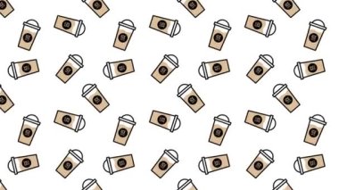 Köpüklü süt çayı, yaz içeceği, kahve ya da limonata Minimal Motion sanatı pürüzsüz desen 4k hareket tasarımı animasyon özeti 3d özyinelenebilir arkaplan oluşturma dizisi