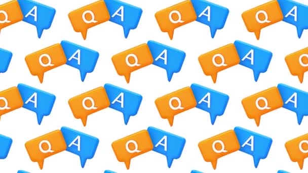 Question and Answer Bubble Speech minimal concept Minimal Motion art seamless pattern 4k motion design animation Abstract 3d render background Loopable sequence — Stockvideo