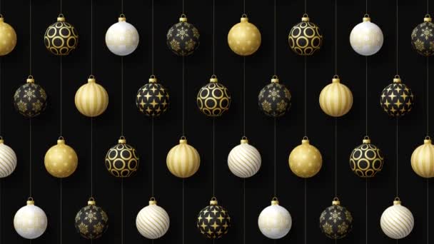 Baubles bola de natal decoração Minimal Motion arte sem costura padrão 4k animação design movimento abstrato 3d render fundo Loopable sequência — Vídeo de Stock