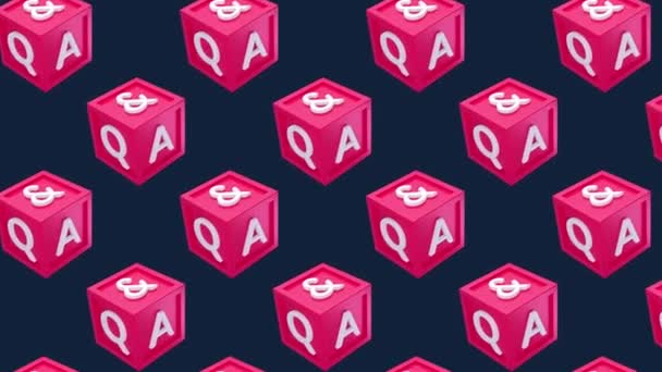 Question and Answer cube box QA Minimal Motion art seamless pattern 4k motion design animation Abstract 3d render background Loopable sequence — 비디오