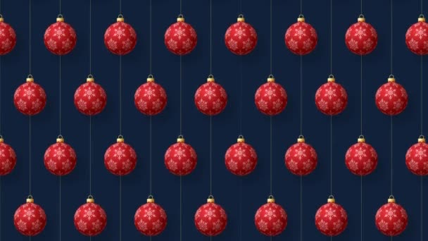 Weihnachtskugeln Dekoration Minimal Motion Art nahtlose Muster 4k Bewegungsdesign Animation Abstrakt 3D rendern Hintergrund Loopable Sequenz — Stockvideo