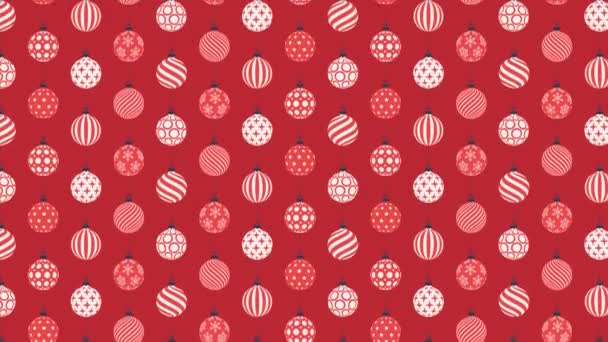 Baubles bola de natal decoração Minimal Motion arte sem costura padrão 4k animação design movimento abstrato 3d render fundo Loopable sequência — Vídeo de Stock