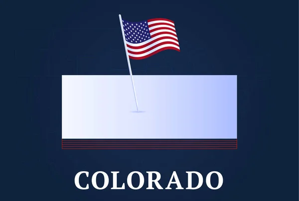 Colorado Stav Izometrická Mapa Usa Natioanl Vlajka Izometrický Tvar Nás — Stockový vektor