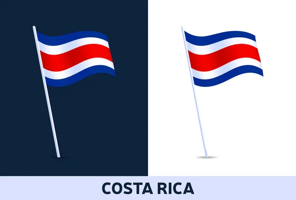 Costa Rica Drapeau Vectoriel Drapeau National Italie Agitant Isolé Sur — Image vectorielle