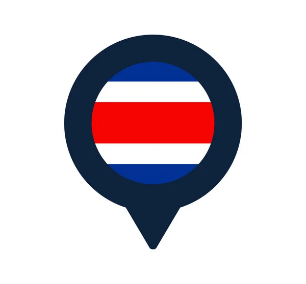 Costa Rica Flagga Och Karta Pekaren Ikon Nationell Flagga Plats — Stock vektor