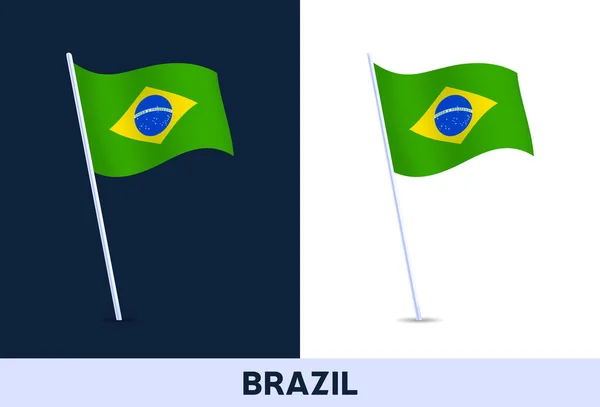 Brazil Vector Flag Waving National Flag Italy Isolated White Dark — Archivo Imágenes Vectoriales