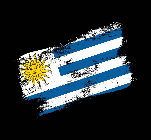 Uruguay Flag Grunge Brush Background Old Brush Flag Vector Illustration — Stock Vector