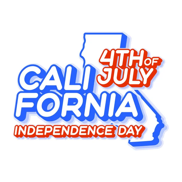 California State 4Th July Independence Day Map Usa National Color — 스톡 벡터