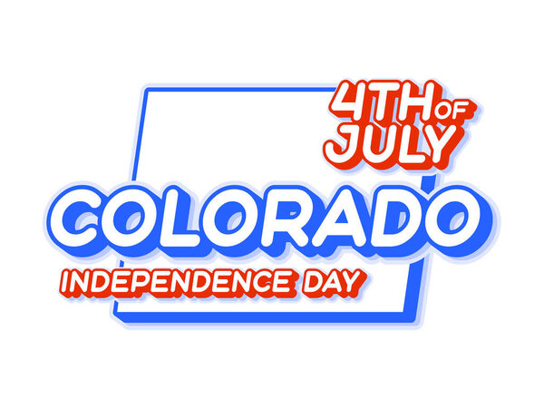 colorado state 4th of july independence day with map and USA national color 3D shape of US state Vector Illustration